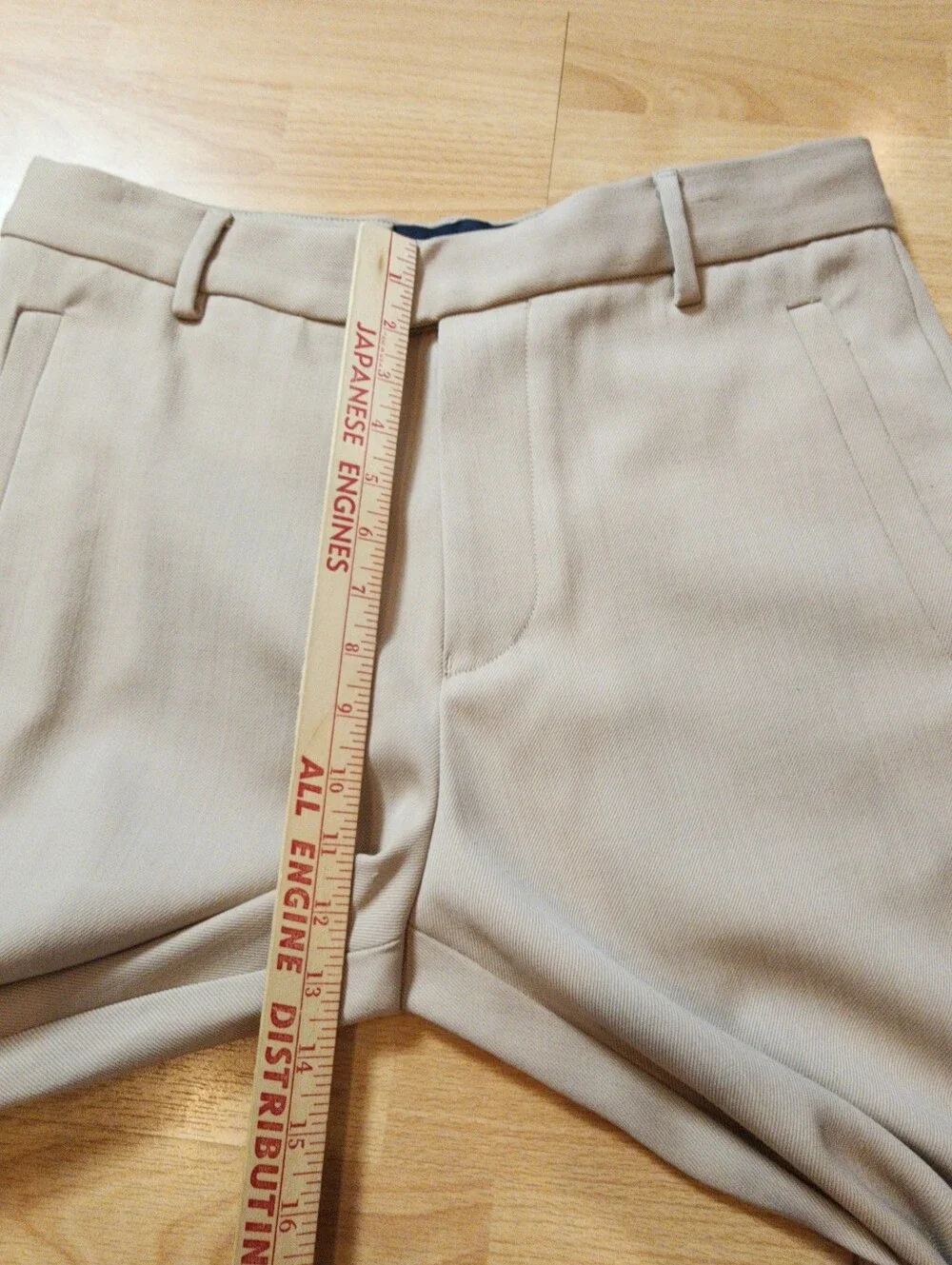Represent Pants Wool Blend Tailored Beige Sesame Ankle Zip Men's Size Large